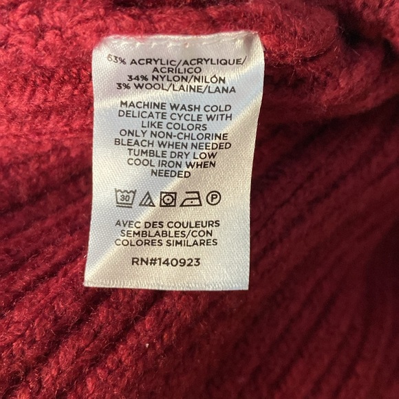 LOFT Red Cable Knit Crew Neck Sweater NWOT - Picture 6 of 6